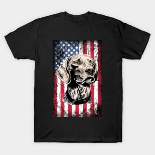 Patriotic Vizsla American Flag T-Shirt